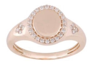 Mini Flowers Diamond Signet Ring