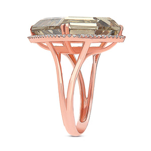 Diamond, Rounded Edges Square, Ring 14k