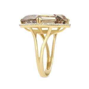 Diamond, Rounded Edges Square, Ring 14k