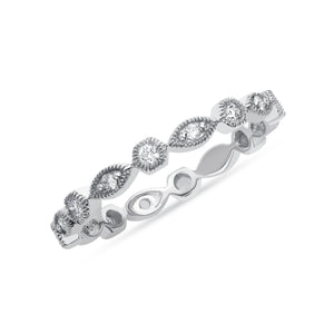 14k White Gold, Diamond, Chained ,Ring