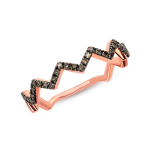 black Diamond, ZigZag, Ring 14k