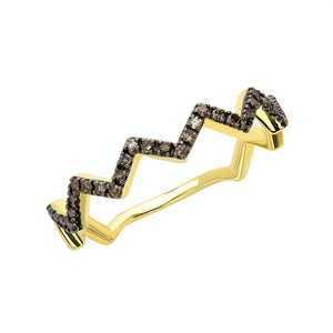 black Diamond, ZigZag, Ring 14k