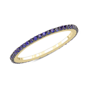 14k White Gold, Blue Eternity, Ring