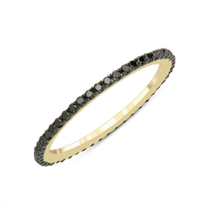 14k Yellow Gold, Diamond, Black Front,Ring