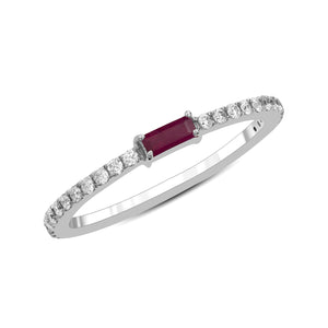 14K Yellow Gold, Diamond, Maroon Center, Ring