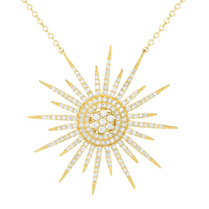 14K Withe Gold,Diamond, Sunshine , Necklace