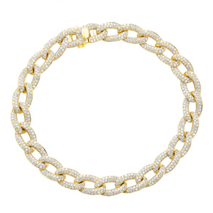 14k White Gold, Diamond, Chained Pattern, Bracelet