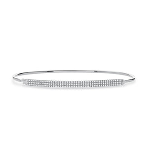 14k White Gold,Diamond, Slim, Bangle