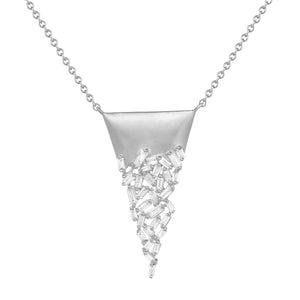 14K Rose Gold,Diamond, Triangle , Necklace