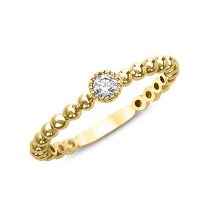 14k Yellow Gold, Diamond, Circular Center, Ring