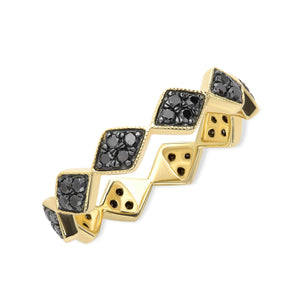 Black Diamond Stackable Ring 14k