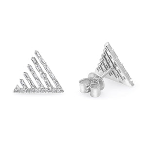 14K Yellow Gold, Diamond, Triangle Stud , Earring