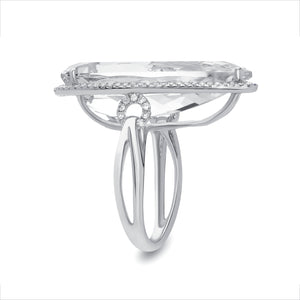 14k White Gold, Diamond, Inverse Tear Drop, Ring