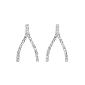 14K White Gold, Diamond, Shank , Earring