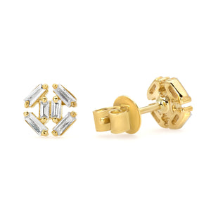 14K Yellow Gold, Diamond, Sophia , Earring