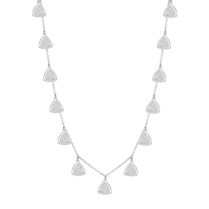 Diamond Dangling Triangle Necklace 14k