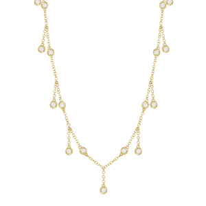 Diamond Dangling Circle Necklace 14k