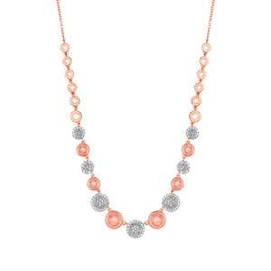 14k Rose Gold, Diamond, Solid Rounds,Necklace