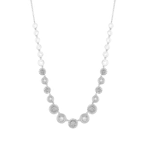 14k White Gold, Diamond, Solid Rounds,Necklace