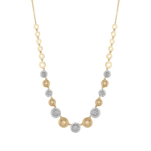 14k Yellow Gold, Diamond, Solid Rounds,Necklace