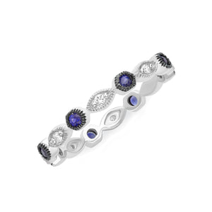 14k White Gold, Diamond, Royal Purple, Ring