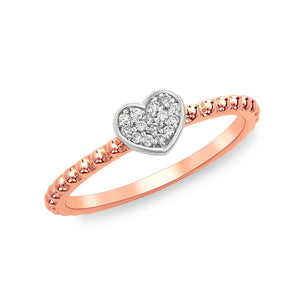 14k Yellow Gold, Diamond, Heart Shaped, Ring