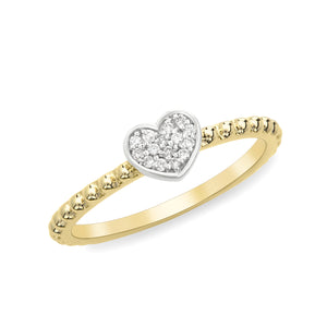 14k White Gold, Diamond, Heart Shaped, Ring