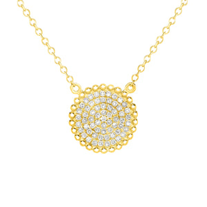 14K Rose Gold,Diamond, Sunflower, Necklace