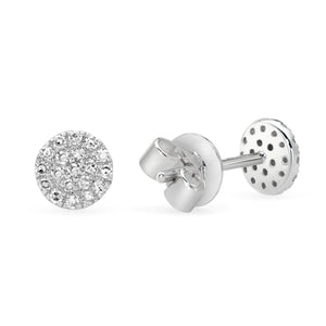 14K White Gold, Diamond, Zinnia , Earring