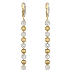 14k White Gold, Diamond, Pearl Drops, Earring