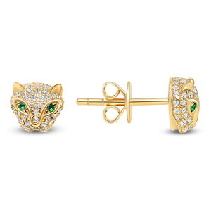 Cougar diamond earrings 14k