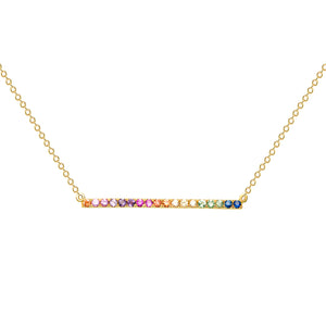 Multicolored bar Necklace 14k