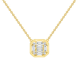 Baguette Diamond necklace 14k