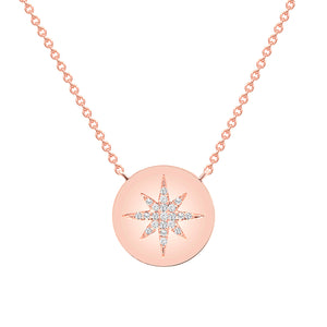 Diamond star necklace 14k