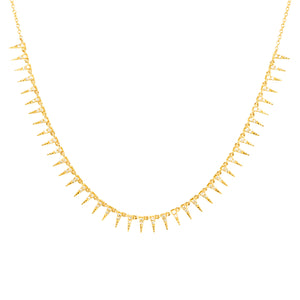 Diamond spike necklace 14K