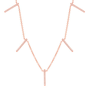 14K Rose Gold,Diamond, Torn, Necklace