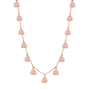 Diamond Dangling Triangle Necklace 14k