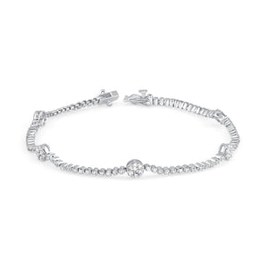 14k White Gold, Diamond, Thread Bracelet