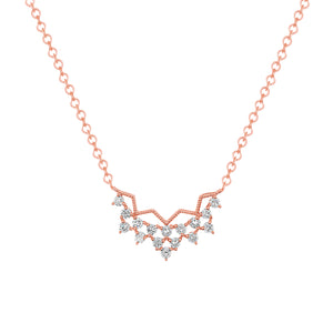 14k Rose Gold, Diamond, Four Connected Layer Necklace