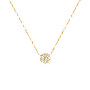 14k Yellow Gold, Diamond, Small Sun Necklace