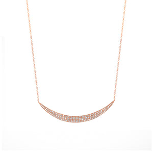 14k Rose Gold, Diamond, Thick Smile Necklace