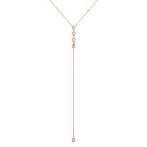 14k Rose Gold, Diamond, Pendulum Necklace