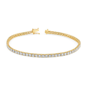 14k Yellow Gold, Diamond, Piped Bracelet