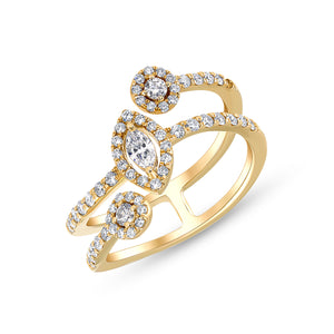 14k Yellow Gold, Diamond, Center Eye Ring