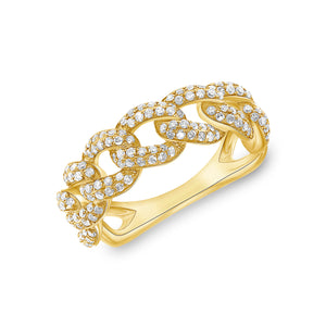 14k Yellow Gold, Diamond, Round Connect Ring