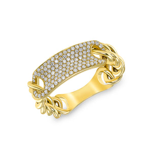 Diamond ID Chain Ring 14k