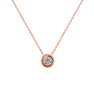 Rose Gold, Diamond, Center Filled Necklace 18k
