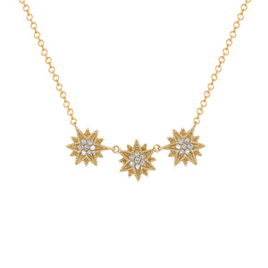 14k Yellow Gold,Diamond, Sunflower Necklace