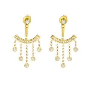 14K Yellow Gold, Diamond, Chandelier , Earring