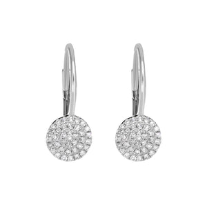 14K White Gold, Diamond, Simple , Earring